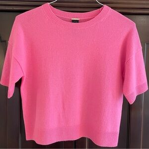 Magaschoni Cashmere Short Sleeve Sweater Pink Womens XS